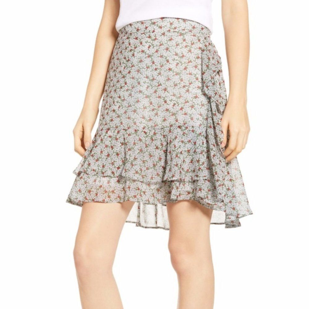 Prima ruffle floral print mini skirt size M